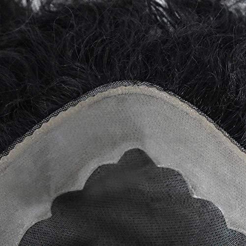 LHC HAIR Man Weave Hair Unit Afro Toupee For Black Men African American Human Hair System Kinky Curly Wavy Afro Mens Toupee Bleached AFRO TOUPEE-AAA-1 0