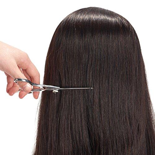 training head 24"-26" 100% Human hair Mannequin head Training Head Cosmetology Manikin Head Doll Head with free Clamp (Black Hair)