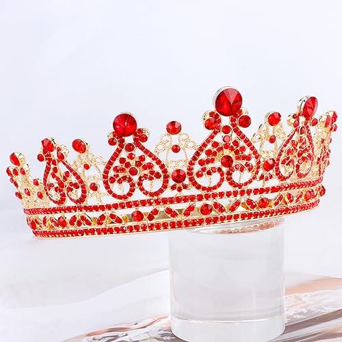 TOBATOBA TOBATOBA Red Tiaras and Crowns for Women Queen of Hearts Crown, Gothic Red Crown Royal Queen Crown Baroque Crown Princess Tiara Queen of Hearts Costume Women Birthday Pageant Halloween Costume Cosplay