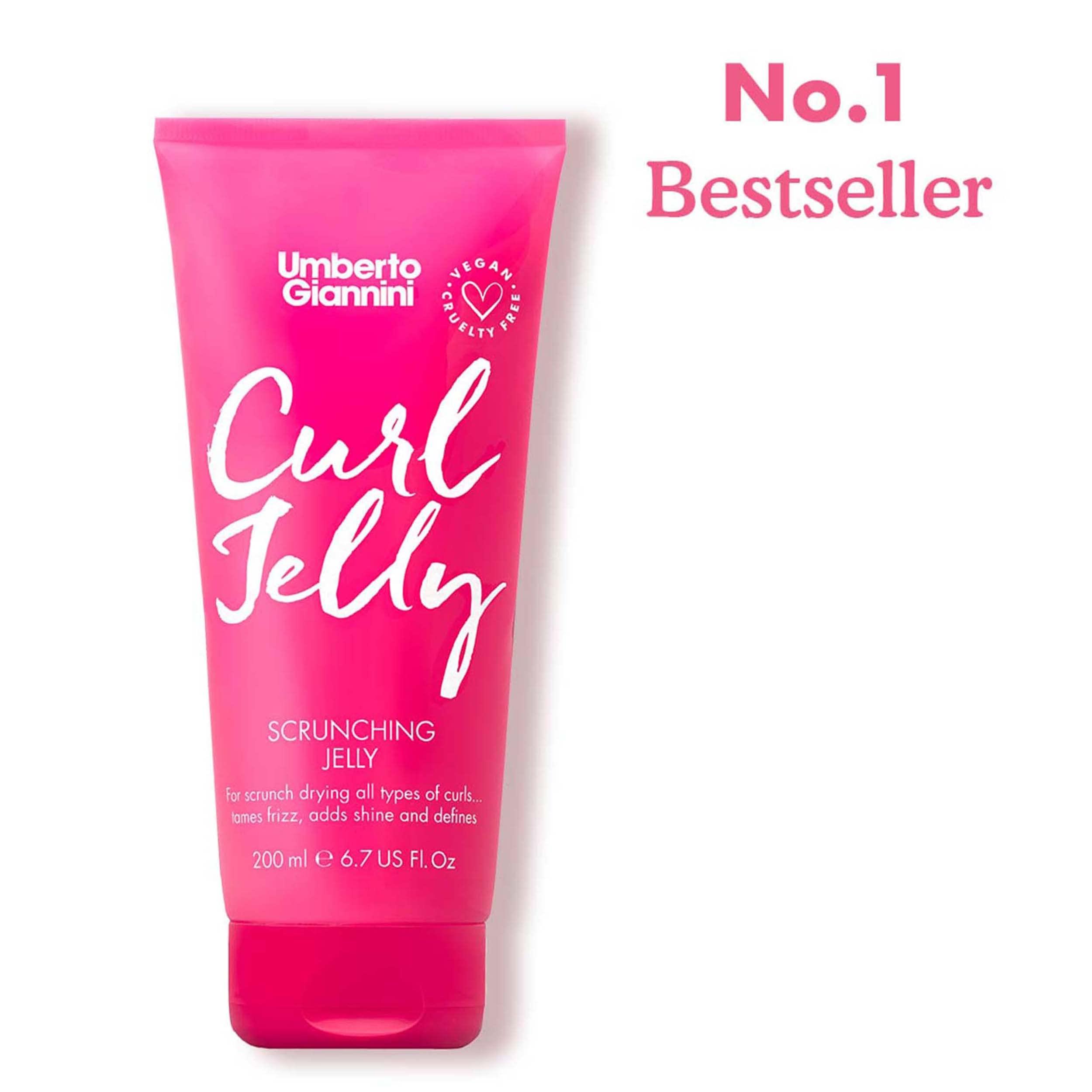 Umberto Giannini Umberto Giannini Curl Jelly Scrunching Jelly, Vegan & Cruelty Free Frizz Solution Gel for Curly or Wavy Hair, 200 ml (Curl Jelly + Curl Shine Duo)