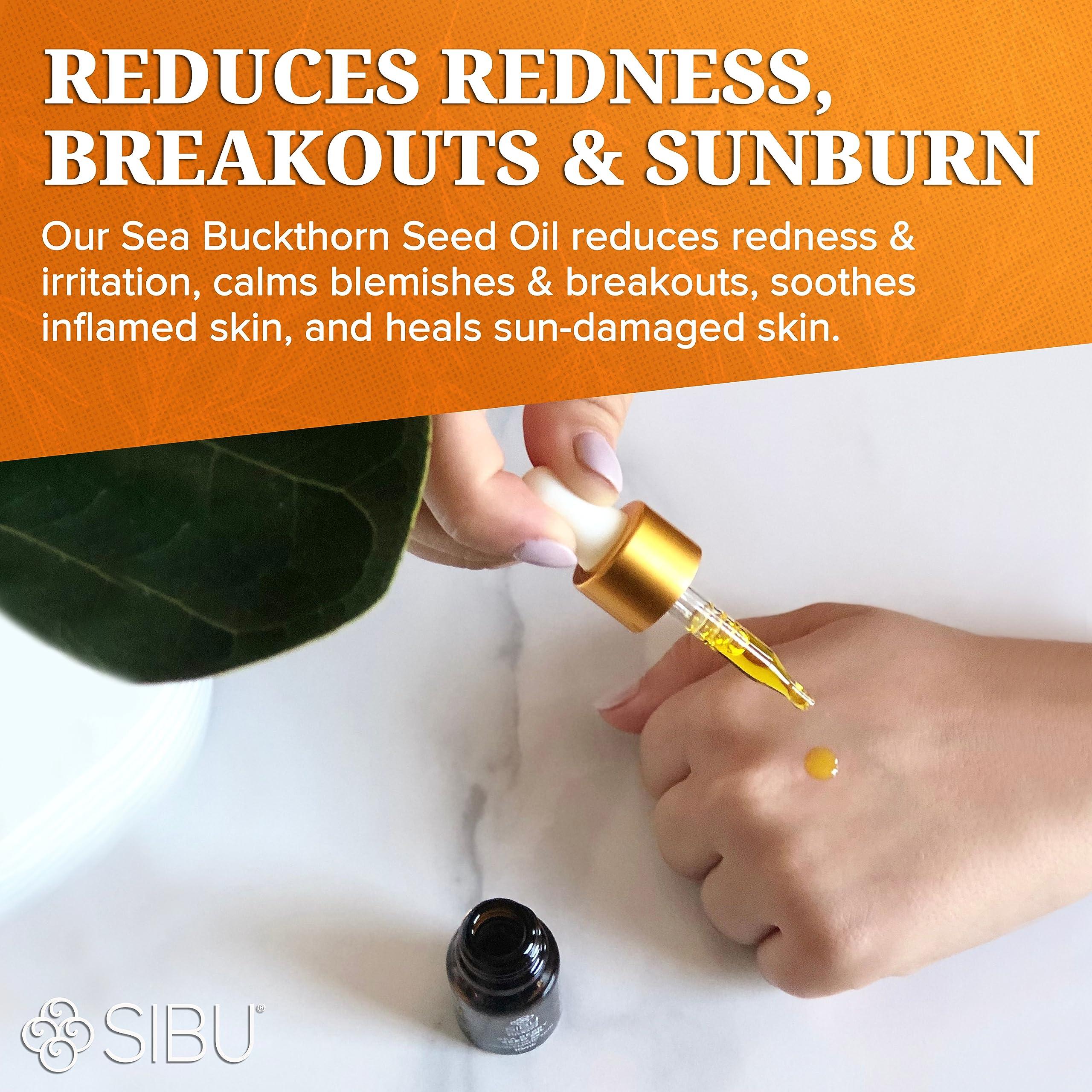sibu sibu Premium Himalayan Sea Buckthorn Seed Oil, USDA Organic (30ml)  Amazing for Sensitive Skin, Breakouts, & Irritation