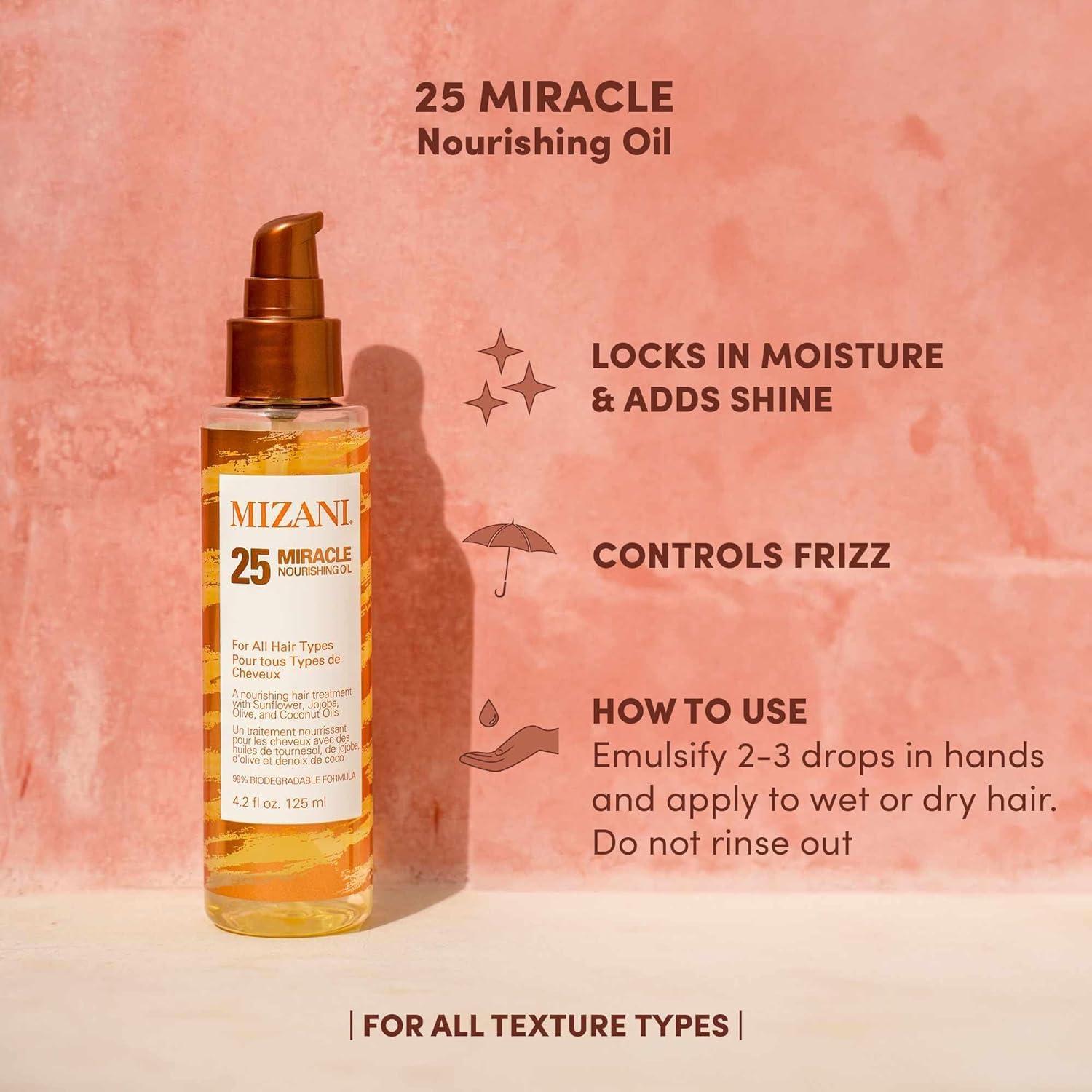 MIZANI Mizani 25 Miracle Hair Oil | Softens and Adds Shine | Lightweight | With Coconut Oil | For All Hair Types | 4.2 Fl. Oz.