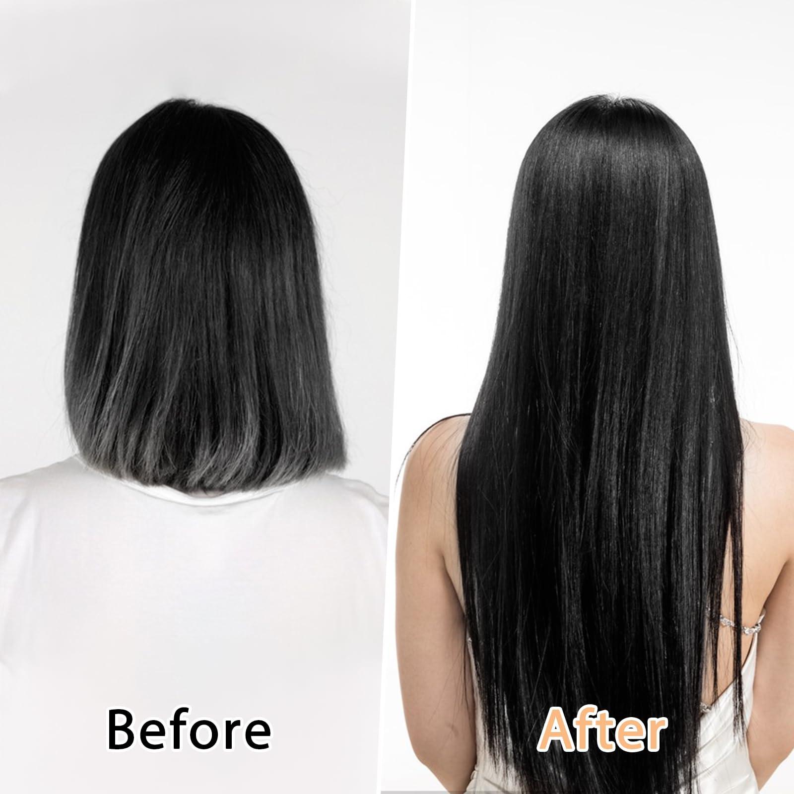 Abeillo 200Pcs Hair Extentions Beads 4mm Silicone Lined Micro Beads with Pulling Hook Needle, Bead Device Tool Kits for Hair Extensions(Black)