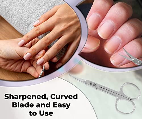 ARSUK ARSUK Cuticle Scissors Extra Fine Curved- Professional Manicure Scissors for Women Men Nails, Cuticles, Hang Nail- Sharp Thin Stainless Steel 3.75\" Long Right & Left Handed Tijera Para Cortar Cuticula