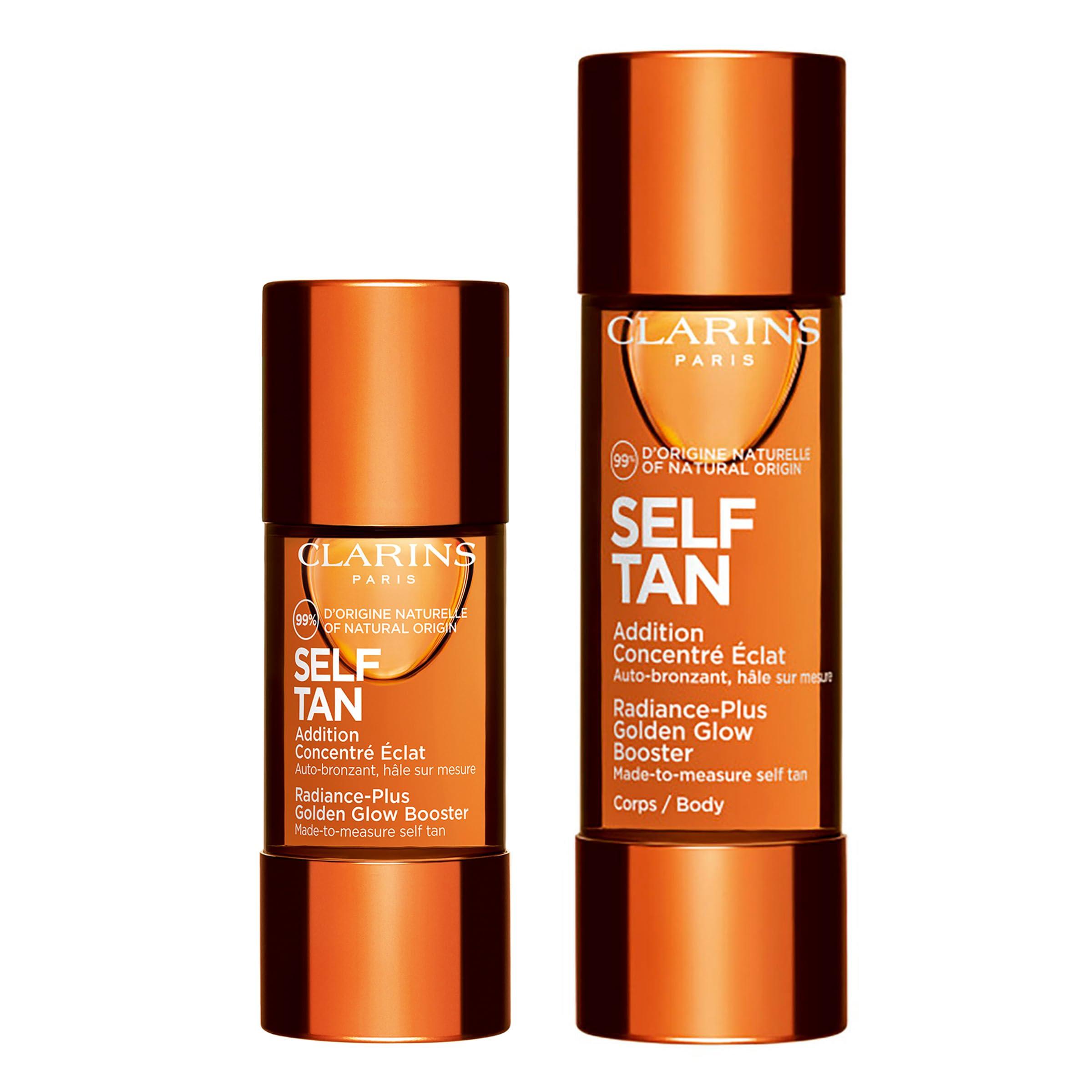 Clarins Clarins Self Tanning Face and Body Booster Bundle | Self Tanning Drops to Mix with Moisturizer | Natural, Long Lasting, Streak Free, Buildable Tan | 99% Natural Ingredients | All Skin Types