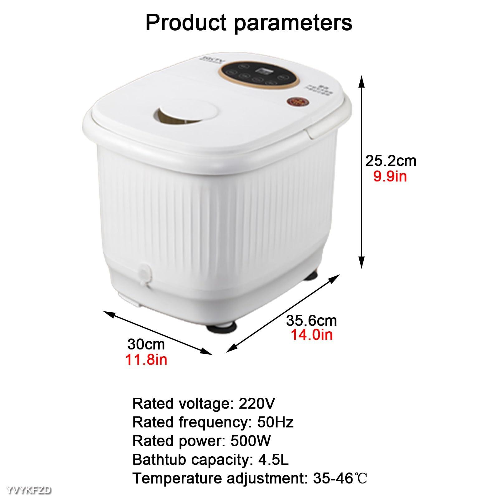 YVYKFZD YVYKFZD Foot Spa Bath Massager, Portable Foot Bath Basin, Foot Soak Tub with Lid, Heat, Temperature Control, Bubbles, for Tired Feet, Relieve Feet Muscle Pain