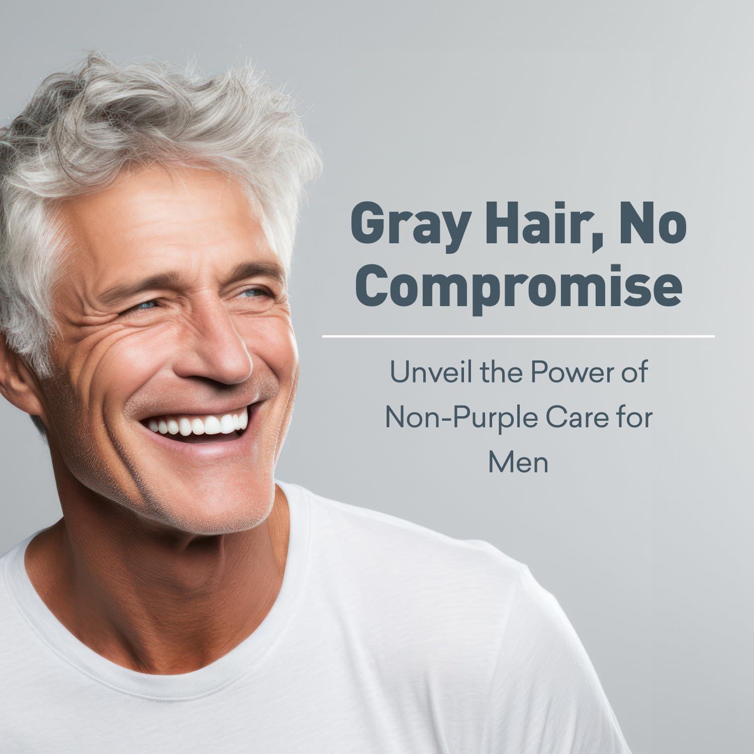 Just Nutritive Just Nutritive Men\'s Gray Hair Shampoo | Remove Yellowing or Brassy Tones with No Sulfates | Natural Ingredients | Gray Hair Treatment | 8 oz.