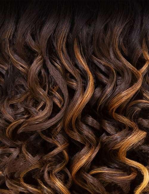 Outre Outre Airtied 100% Fully Hand-Tied Wig - Human Hair Blend - Natural Body Wave 22\" (DR CHOCOLATE TOFFEE)
