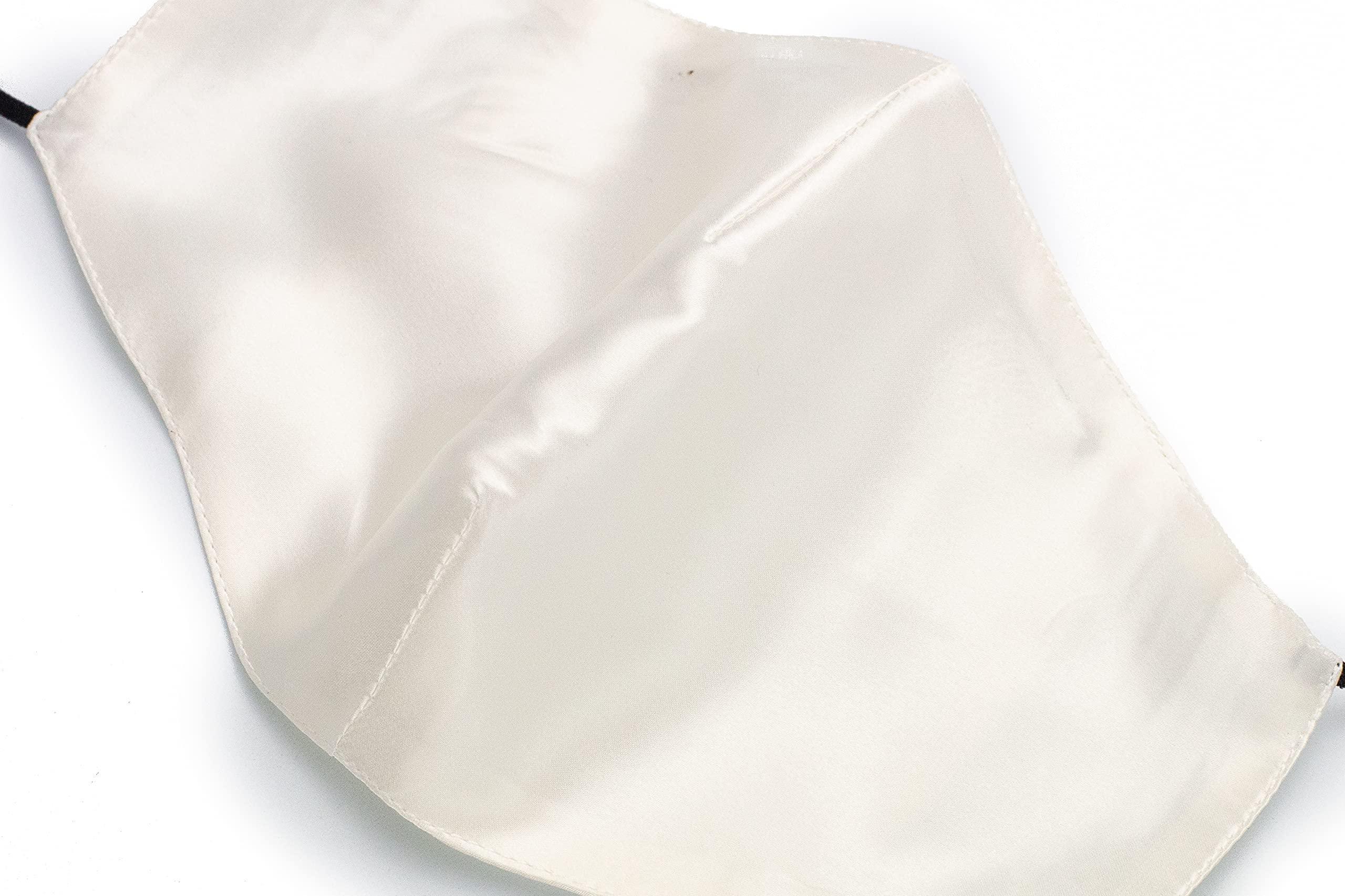 Habac Studio Habac Studio- 100% Mulberry Silk Face Mask, Face Masks Washable , Reusable Face Mask, Women Mens Face Mask, Silk Mask, (White)
