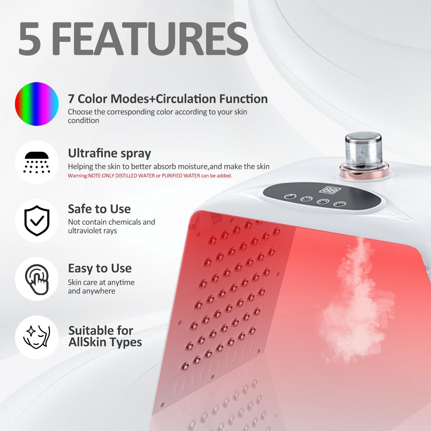 KEXIKELE Red Light Therapy for Face,Led Face Mask Light Therapy Red and Blue Rejuvenation Tool SPA Equipment,Led Neck Body Hand Mask for Skincare at Home