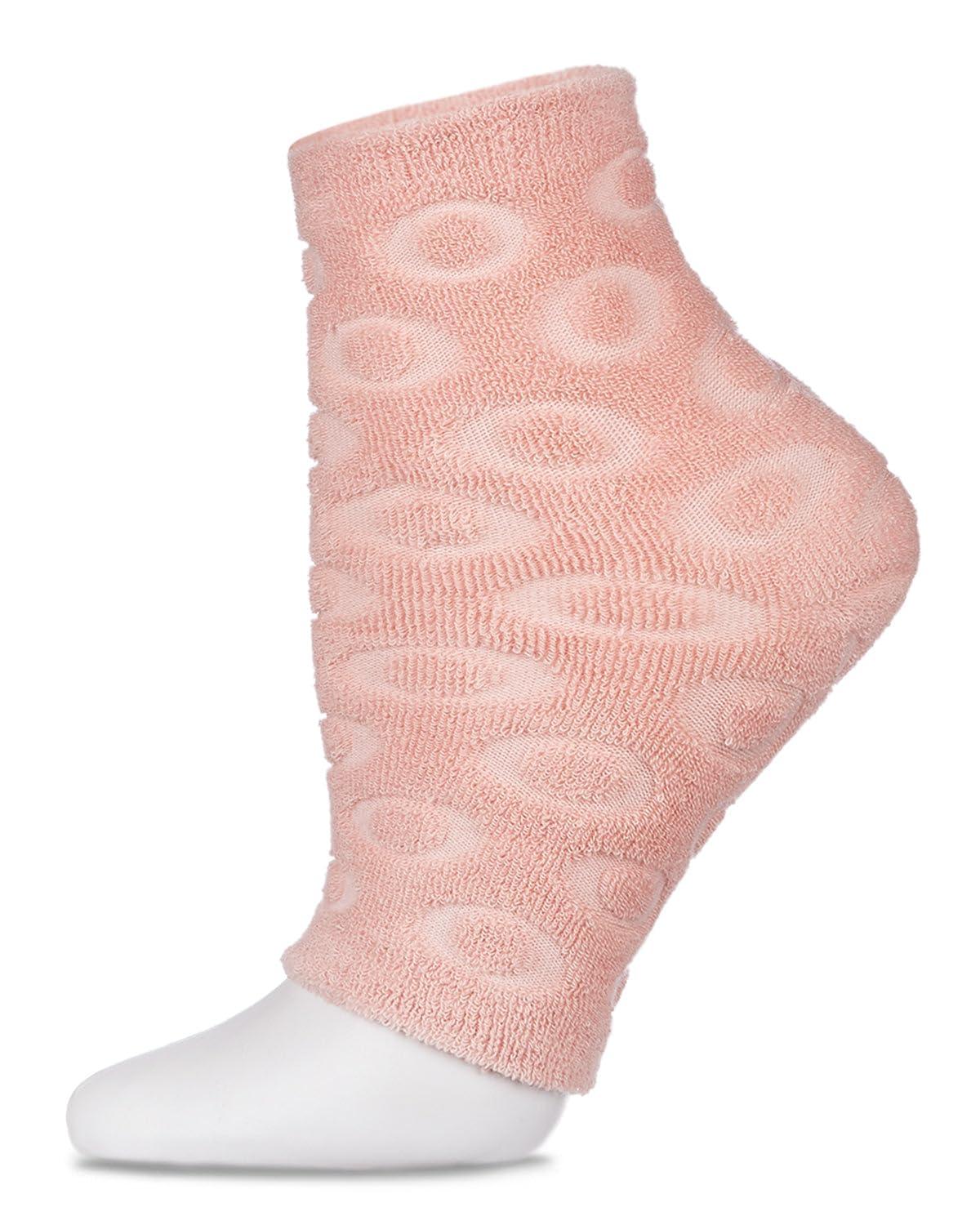 MeMoi MeMoi Women's Dot-Patterned Cotton Blend Gel-Lined Mint Scented Pedicure Sock Green One Size