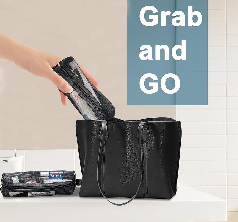 KAKKOII KAKKOII Makeup Brush Bag, PU Leather Makeup Brush Organizer, 16 Slots Portable Makeup Brush Pouch, Travel Mesh Cosmetic Bag With Foldable Makeup Brush Cleaner Bowl