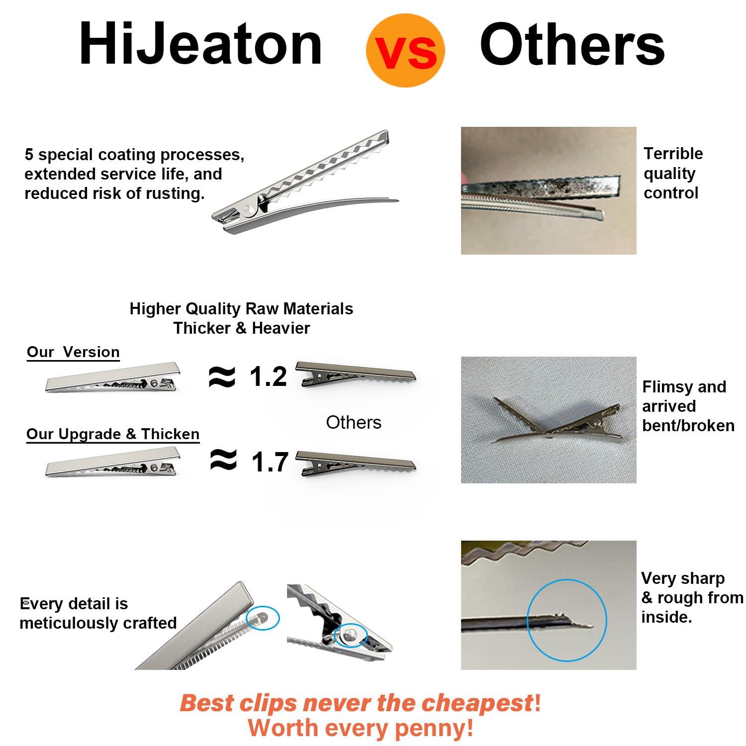 HiJeaton HiJeaton 90Pcs Alligator Hair Clips for Bow Making, 4.6cm/1.8\" Metal Gator Clips, Large Plain DIY Supplies for Crafts and Hairdresser