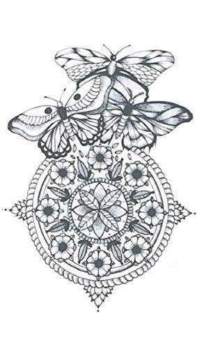 SanerLian SanerLian Butterfly Temporary Tattoo Sticker Moth Insect Fake Tatoo Women Girls Chest Back Arm Body Art 10.5X6cm Set of 12