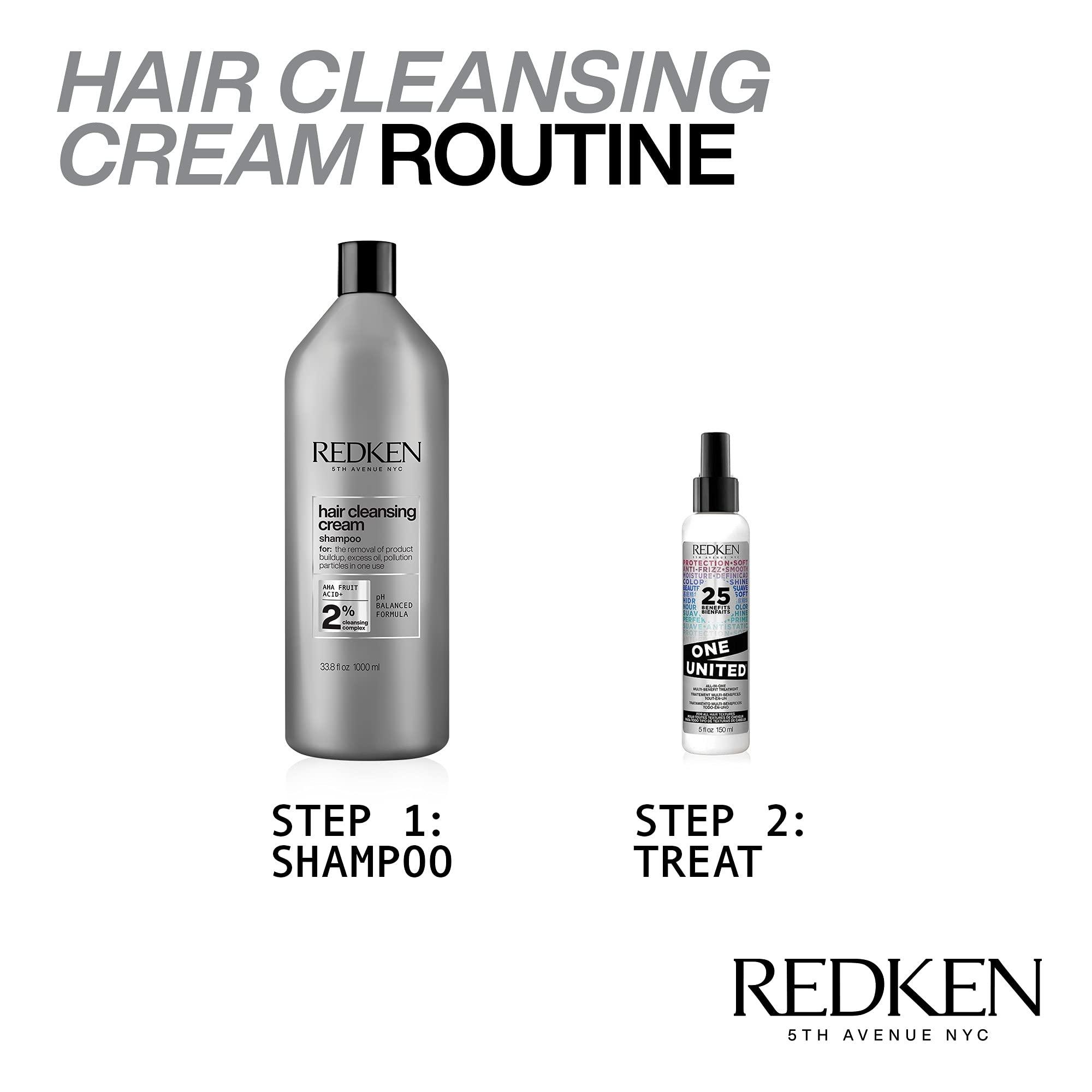 REDKEN Redken Detox Shampoo, Clarifies and Removes Buildup and Polution, Reduces Excess Oil, Strengthens Hair Cuticle, pH Balanced Formula, For All Hair Types, Hair Cleansing Cream, 33.8 fl.oz./1000ml