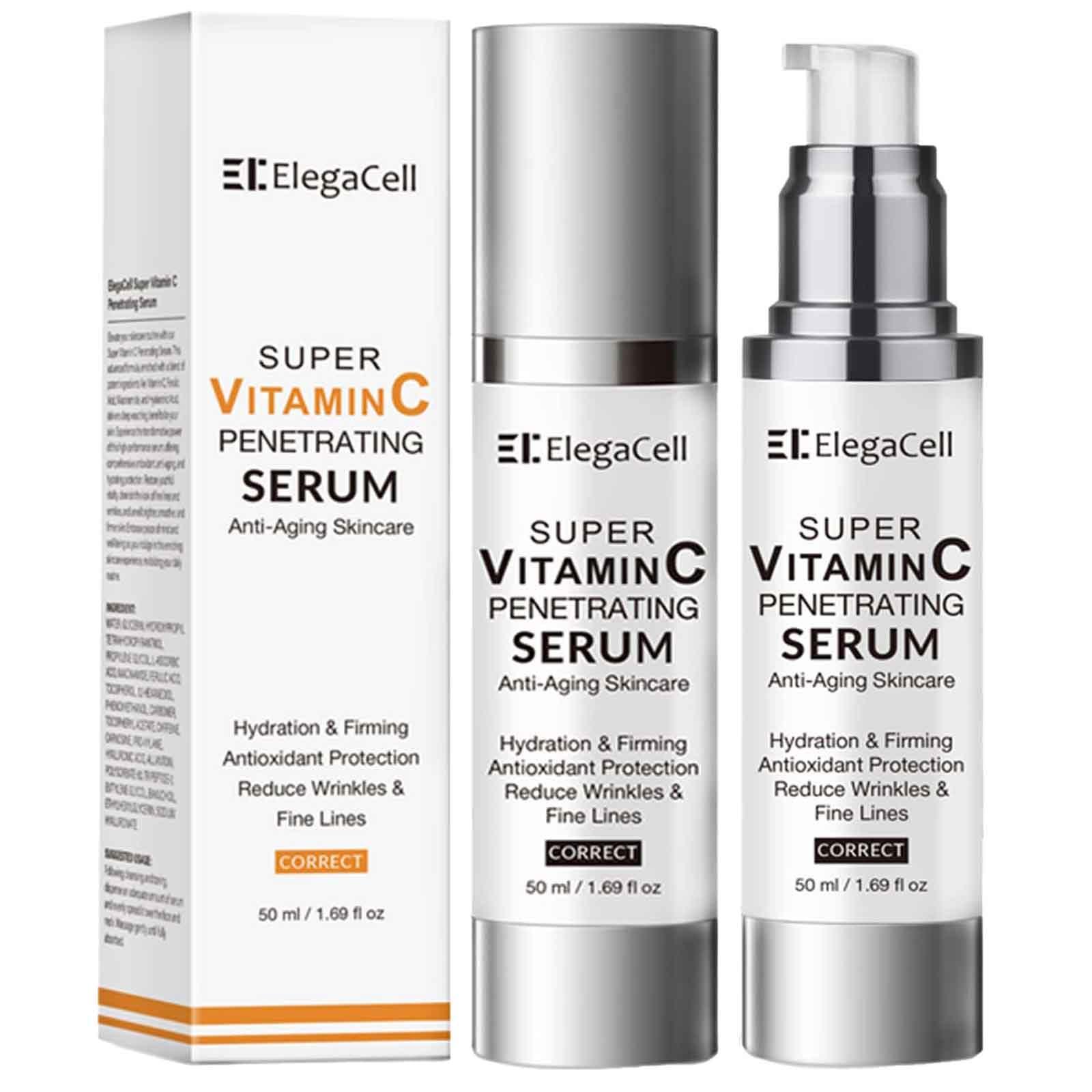 Elegacell ElegaCell Super Vitamin C Serum for Women Over 70 - Advanced Anti-Aging Vitamin C Face Serum,Super Vitamin C Penetrating Serum for Mature Skin, All-in-One Formula 1.69 fl oz