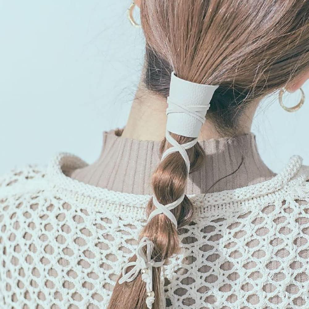 Anlecpe Handmade Leather Hair Accessories: Thick Hair Wraps, Braid Holders, Ponytail Glove Cuffs for Long Hair - Unique, No Damage