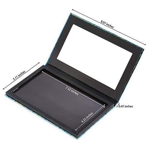 Allwon Allwon Magnetic Palette Mermaid Empty Makeup Palette with Mirror and 30Pcs Adhesive Empty Palette Metal Stickers for Eyeshadow Lipstick Blush Powder (Green)