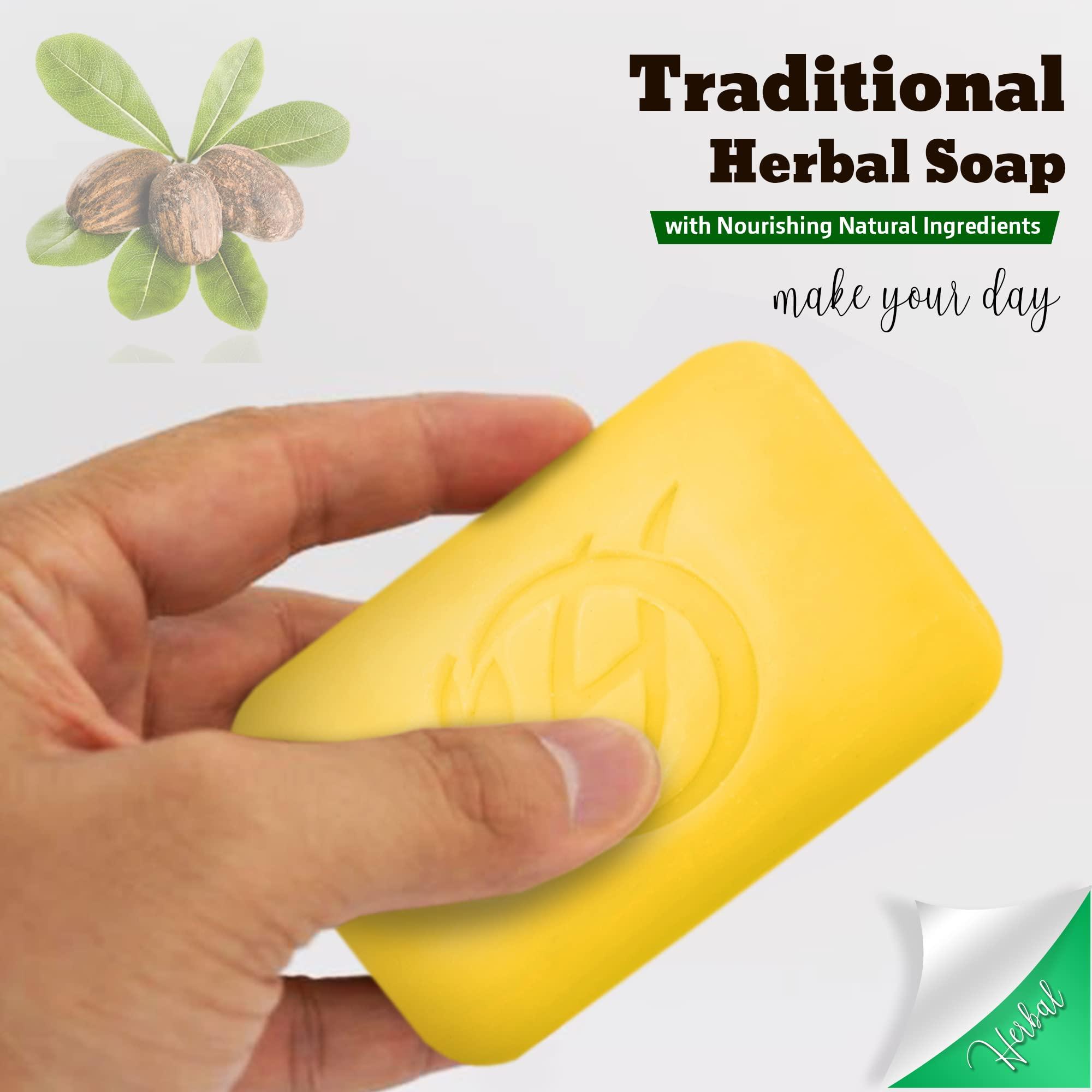 HERBOGANIC HERBOGANIC Herbal Soaps Trio Pack Featuring Castor oil Herbal Soap, African Black & Shea Butter Herbal Soap, and African Black & Cocoa Butter Herbal Soap And Many More - 5 oz Each