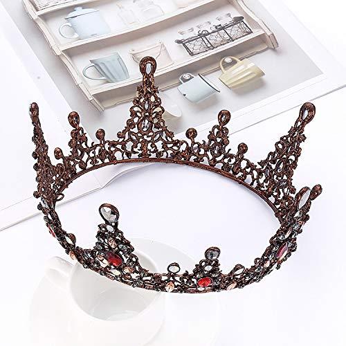 CHENGYUAN-SHOP CHENGYUAN Bridal Princess Queen Crown Tiara, Handmade Rhinestone Pearl Tiara, Bridal Crown Wedding Tiaras Hair Accessory Prom, for Wedding, Party, Fashion Show,C