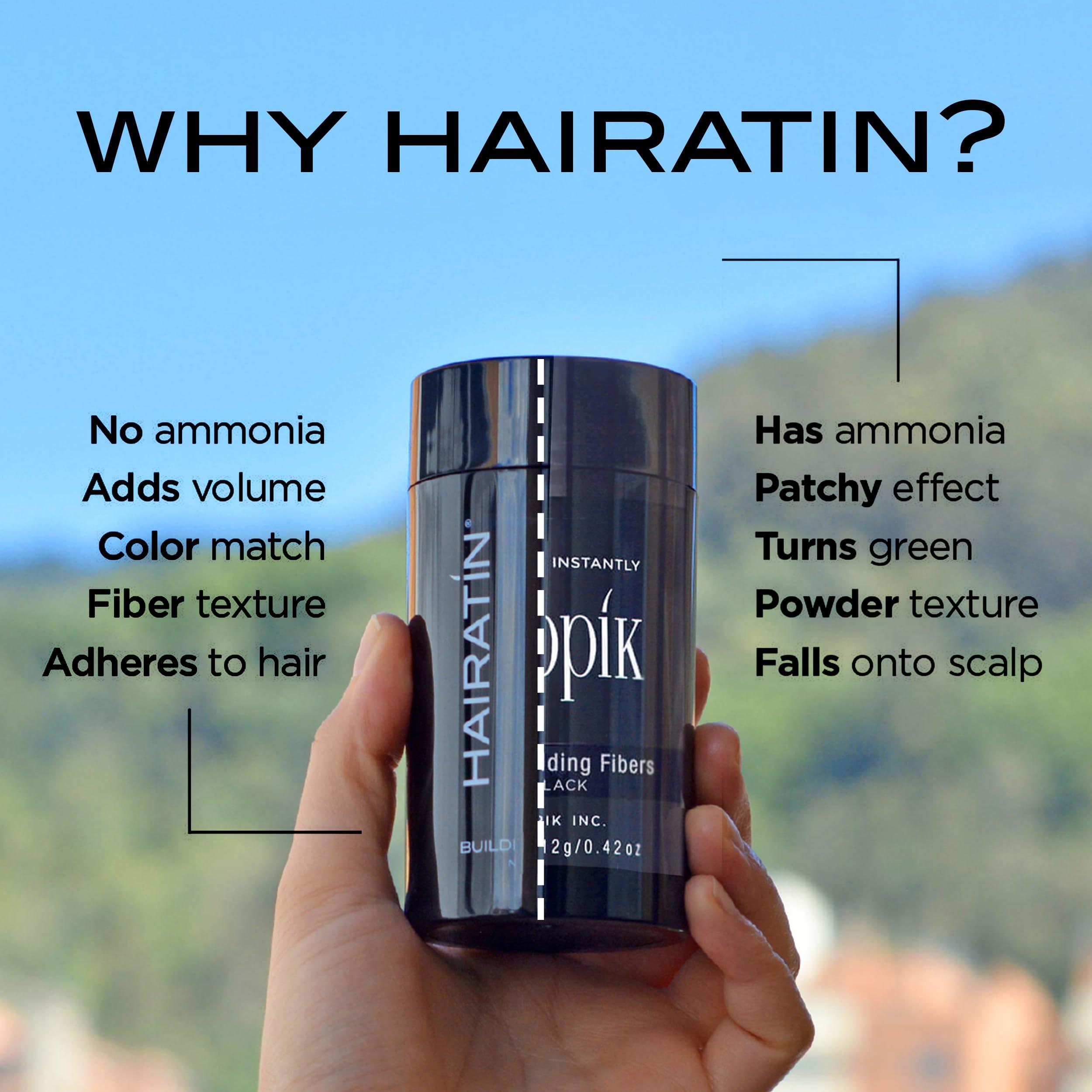 HAIRATIN BY RE-EVOLUTION HAIRATIN Building Fibers for Thinning Hair, Gray, 28G - Achieve Fuller, Natural Looking Results, Instantly Conceals Hair Loss in 10 Seconds, Thickener & Bald Spot Cover Up for Men & Women