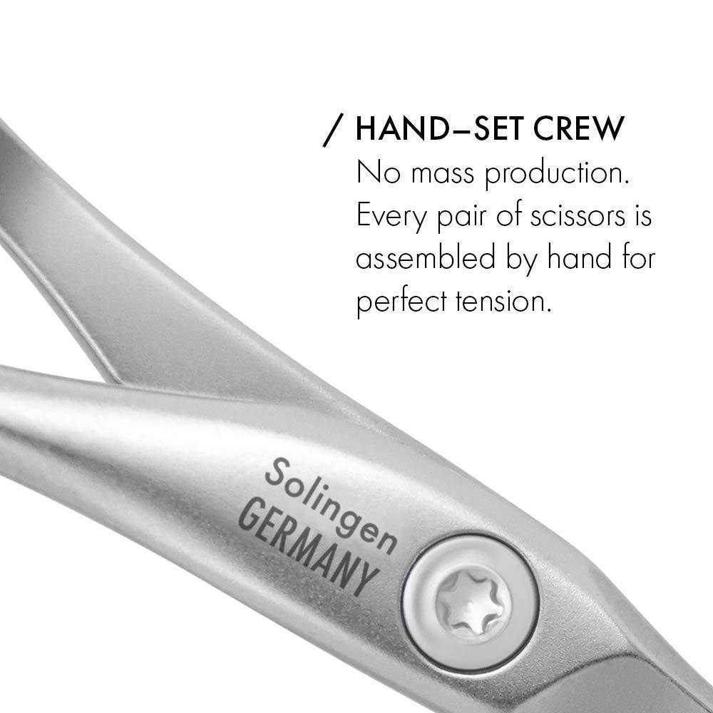 GERmanikure GERMANIKURE Nail and Cuticle Scissors - FINOX Stainless Steel Professional nail scissors for nail tips - nail scissors curved Manicure Tools in Leather Case - Ethically Made in Solingen Germany - 4702