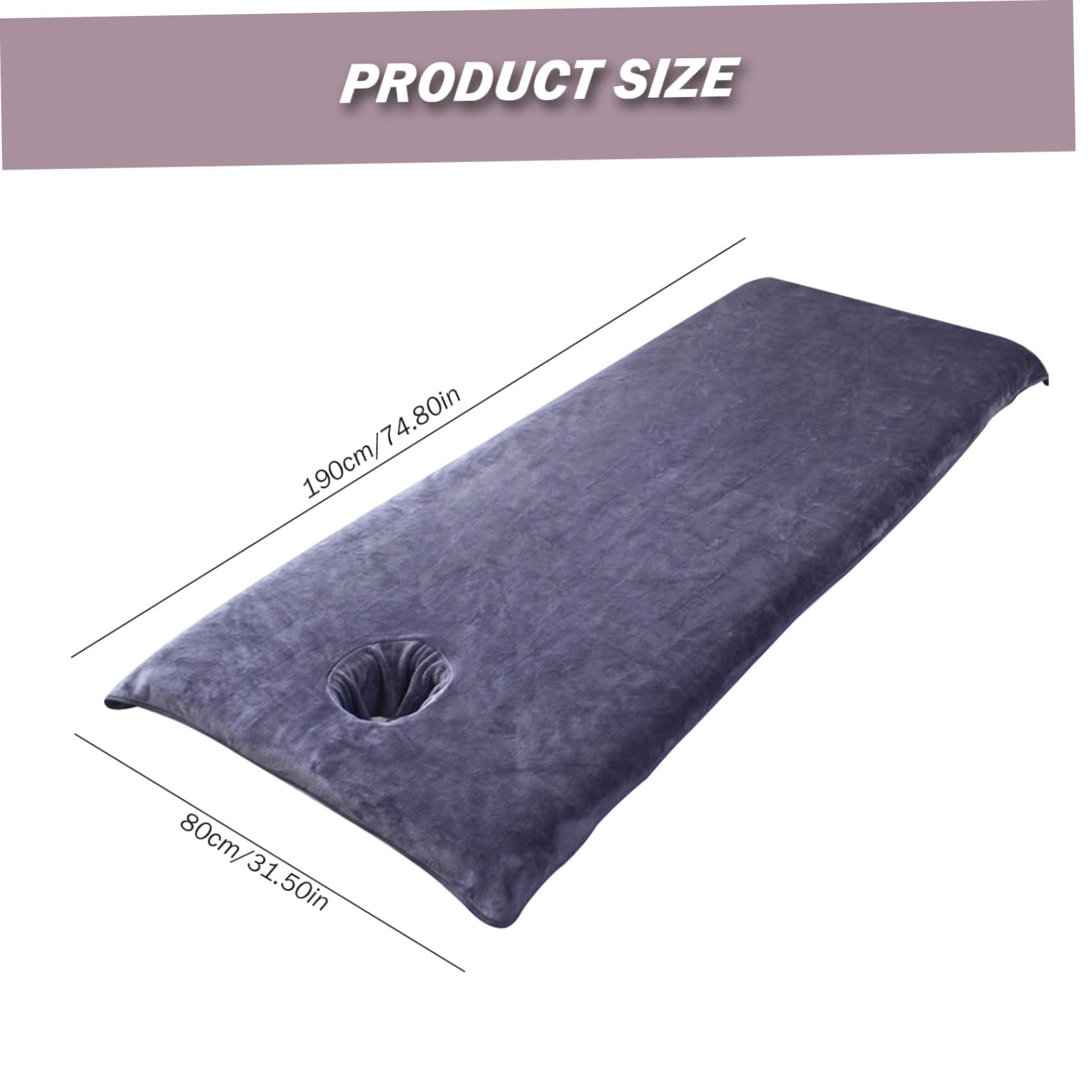 CUCUFA Massage Bed Cover with Face Hole, 32x75 Inch Absorbent Massage Table Cover, Soft Microfiber Massage Couch Cover, Reusable Beauty Bed Cover, Grey, Massage Table Cover with Face Hole