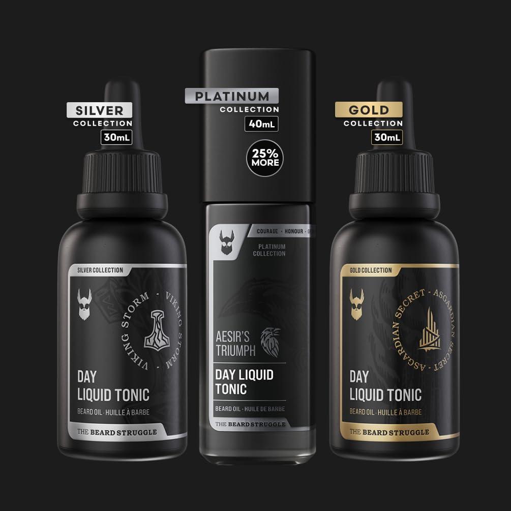 The Beard Struggle The Beard Struggle - Day Liquid Tonic Beard Oil - Silver Collection (Alfheim's Forests) - Beard Oil for Men - Moisturize, Softens Hair, Reduces Itch - Day Time Beard Growth Oil (1 Fl oz)