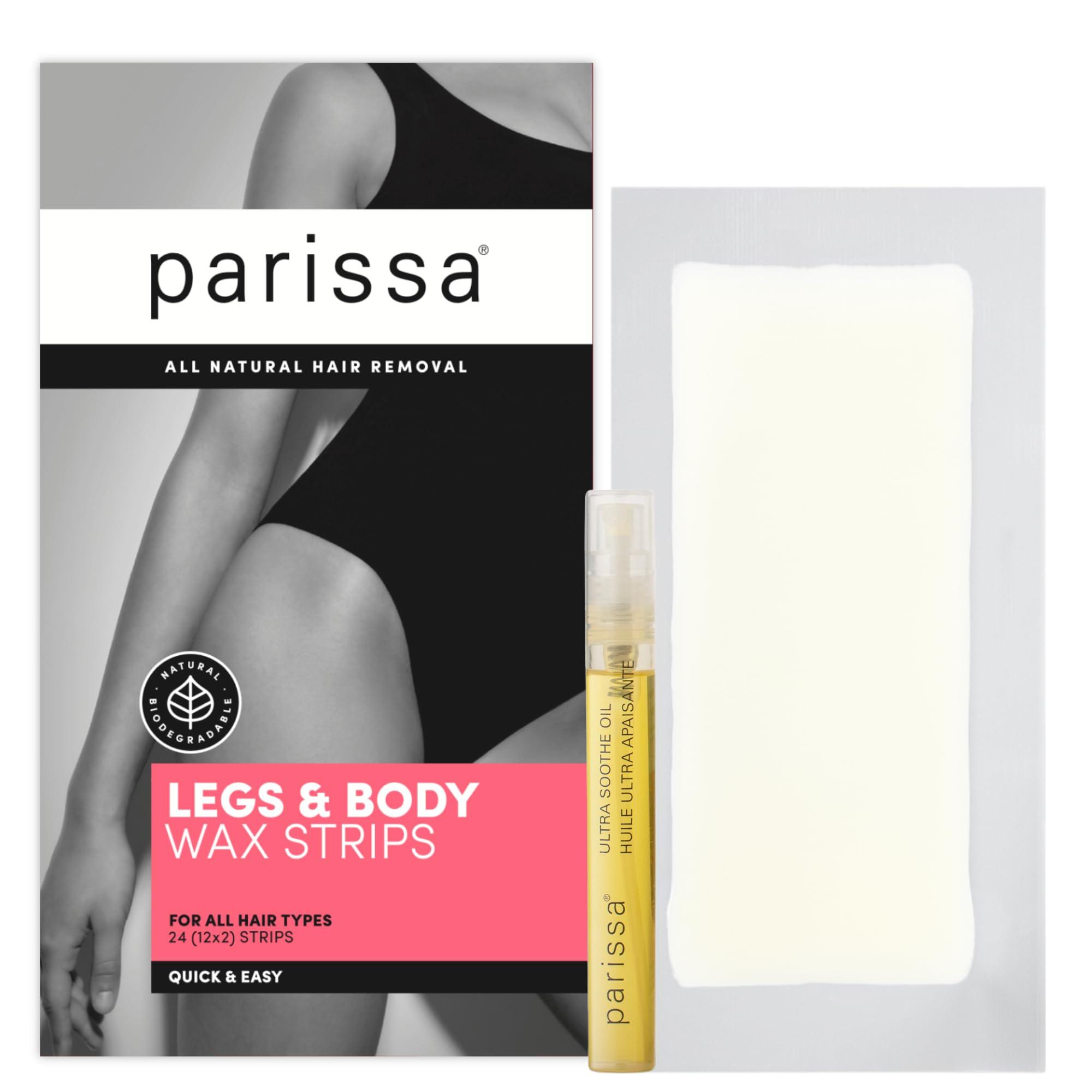 Parissa Parissa Legs & Body 24 Biodegradable Wax Strips Kit for At-Home Hair Removal with Ready-to-Use Large Wax Strips for All Hair Types, Pink (PW-ST40)