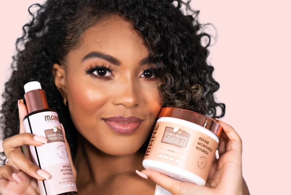 Manna Kadar Manna Kadar Mane Coconut & Shea Butter Leave In Conditioner Curly Hair, 16 Fl. Oz., White