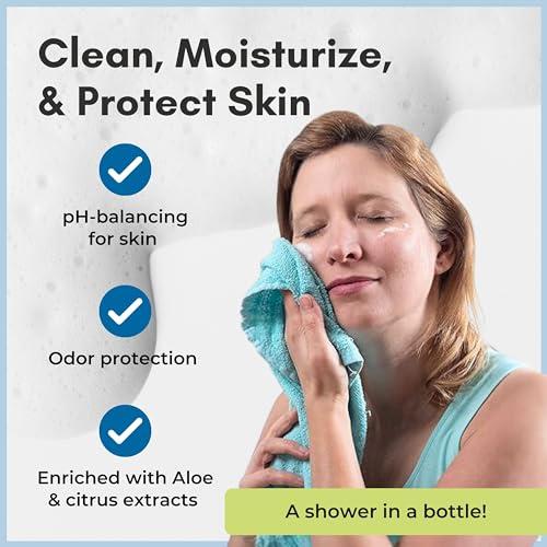 Nurture Valley Nurture Rinse Free Waterless Foaming Cleanser | Women, Camping, Elderly & Hospital Care | Waterless Shower & Bath Wash w/Aloe for Sensitive Dry Skin