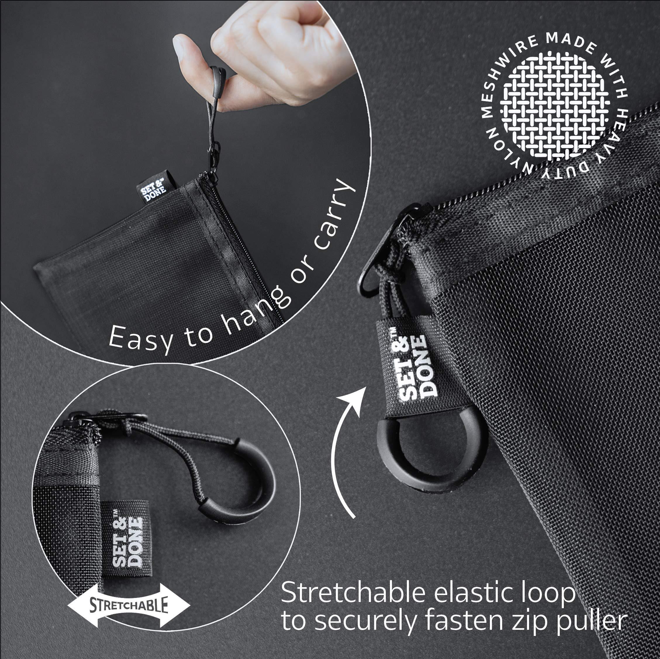 Set & Done Set & Done Mesh Cosmetic Pouches - Mesh Makeup Bags, Zipper Pouch for Office or Travel Accessories - Organizers for Small Items Makeup Lipstick, Toiletries (6 Pieces - Grey)