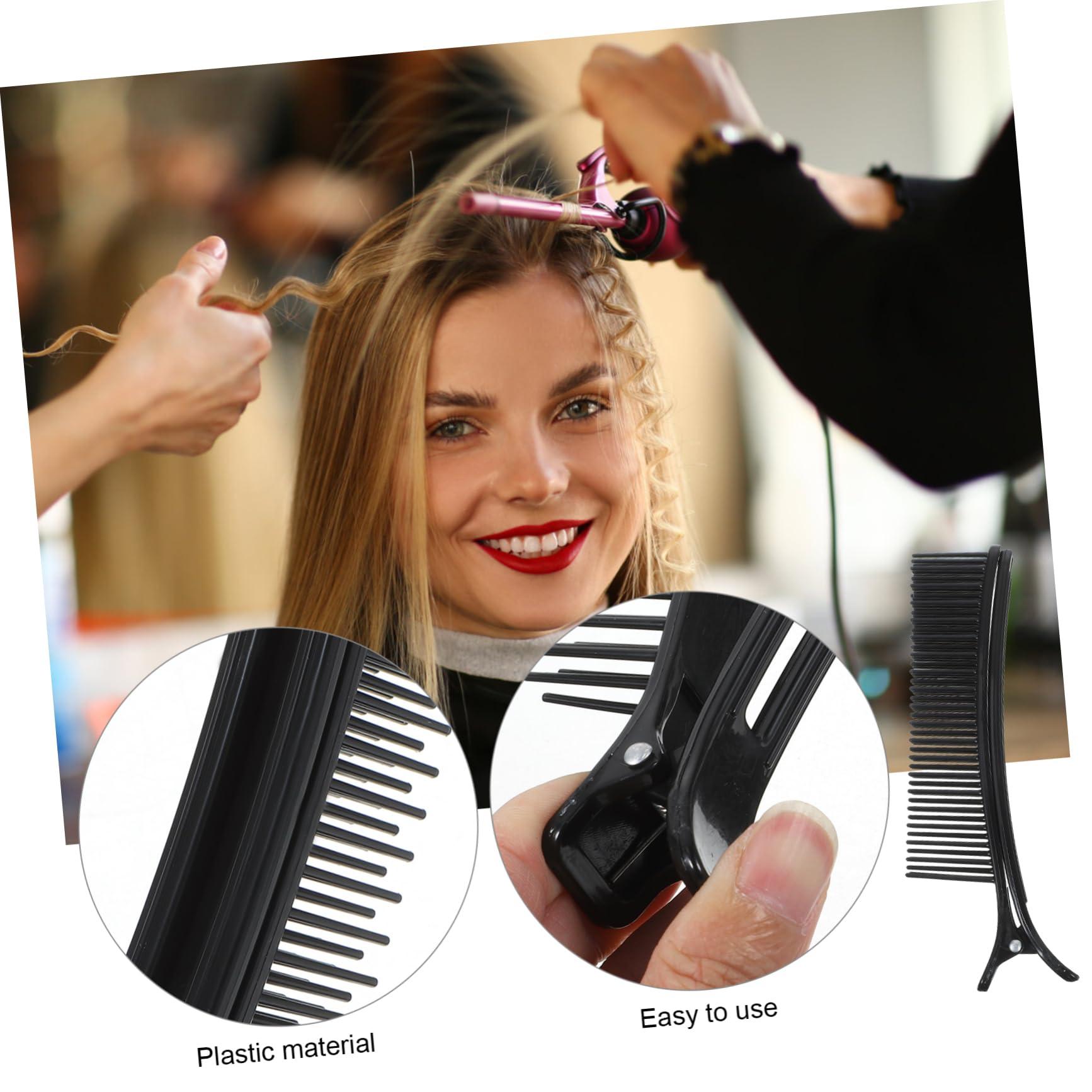 Angoily Angoily 12 Pcs Clips for Hair Salon Hair Styling Clips Hair Snap Clips Women Hair Stylist Clips Hair Straightener Comb Curler Hair Rollers Hair Clips for Styling Sectioning Plastic Black