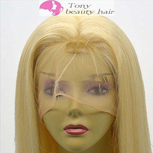 Tony beauty hair Tony Beauty Hair Top Grade Full Lace Wig Blonde 22" Unprocessed Russian Hair Wig Straight All Hand Made Lighter Color #613 130% Hair Density