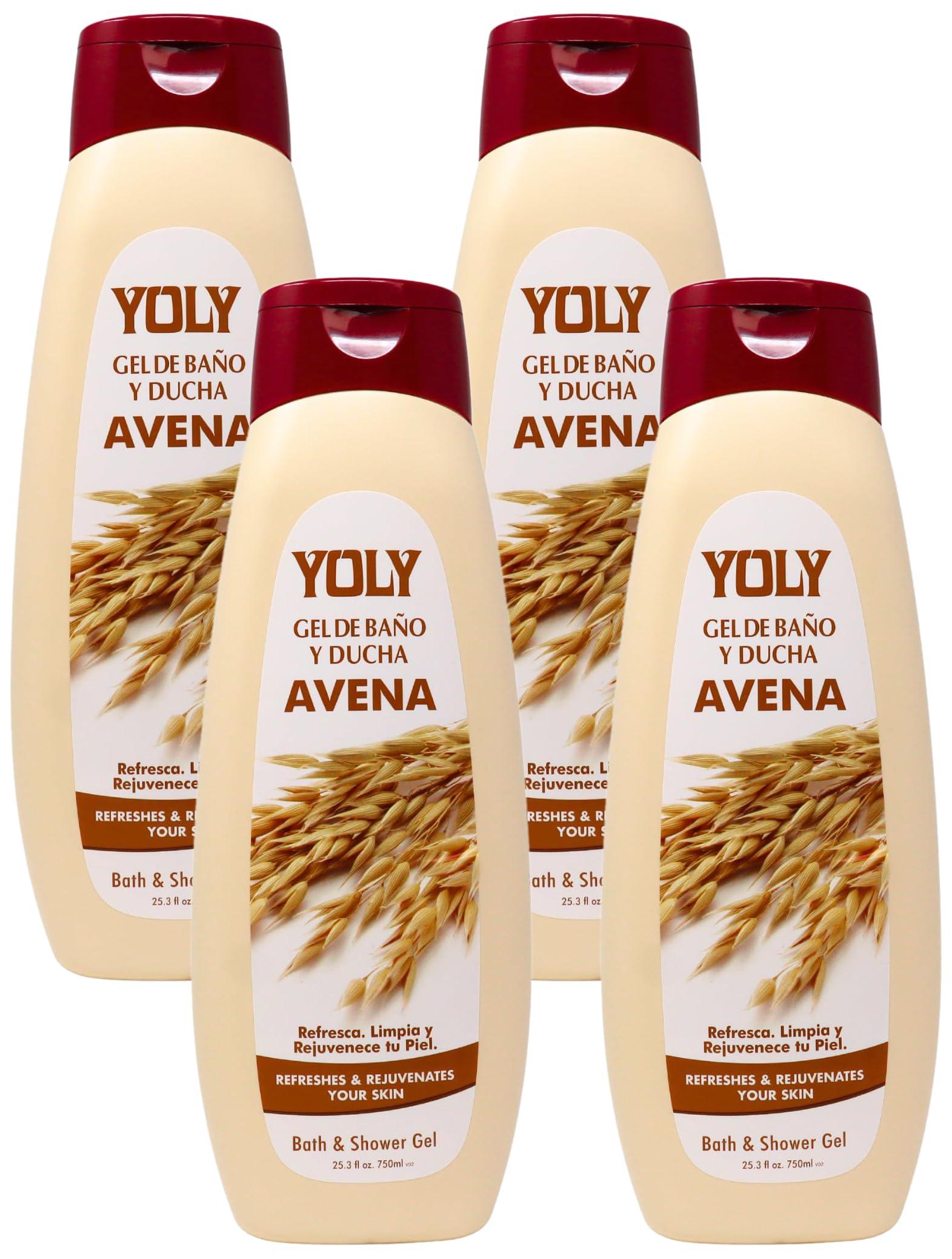YOLY YOLY Oatmeal Body Wash - Daily Moisturizing, For Dry & Sensitive Skin, Refreshing & Rejuvenating, 25.3 Fl Oz (Pack of 4)