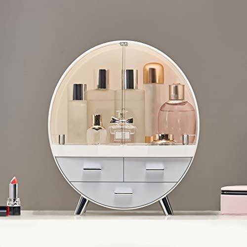 BGHEWRT Cosmetic Display Case Cosmetic Storage Box Skin Care Storage Box Cosmetics Display Stand Round Storage Box