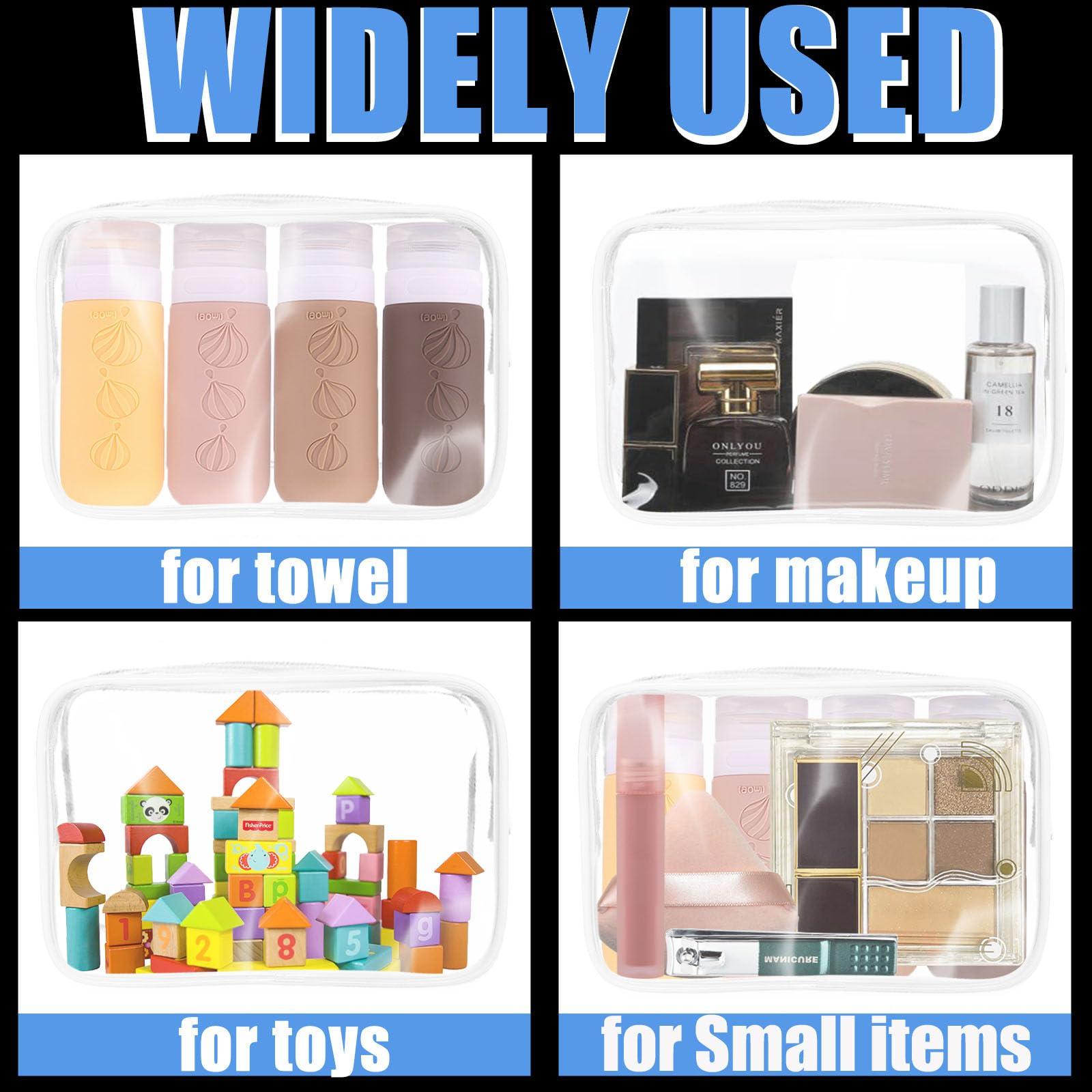 Eilyliafe Eilyliafe 12 Pieces Clear Makeup Bags Bulk, TSA Approved Toiletry Bag for Travel, PVC Waterproof Cosmetic Bag with Zipper, Transparent Pouches Organizer Storage for Men and Women (White, Large)