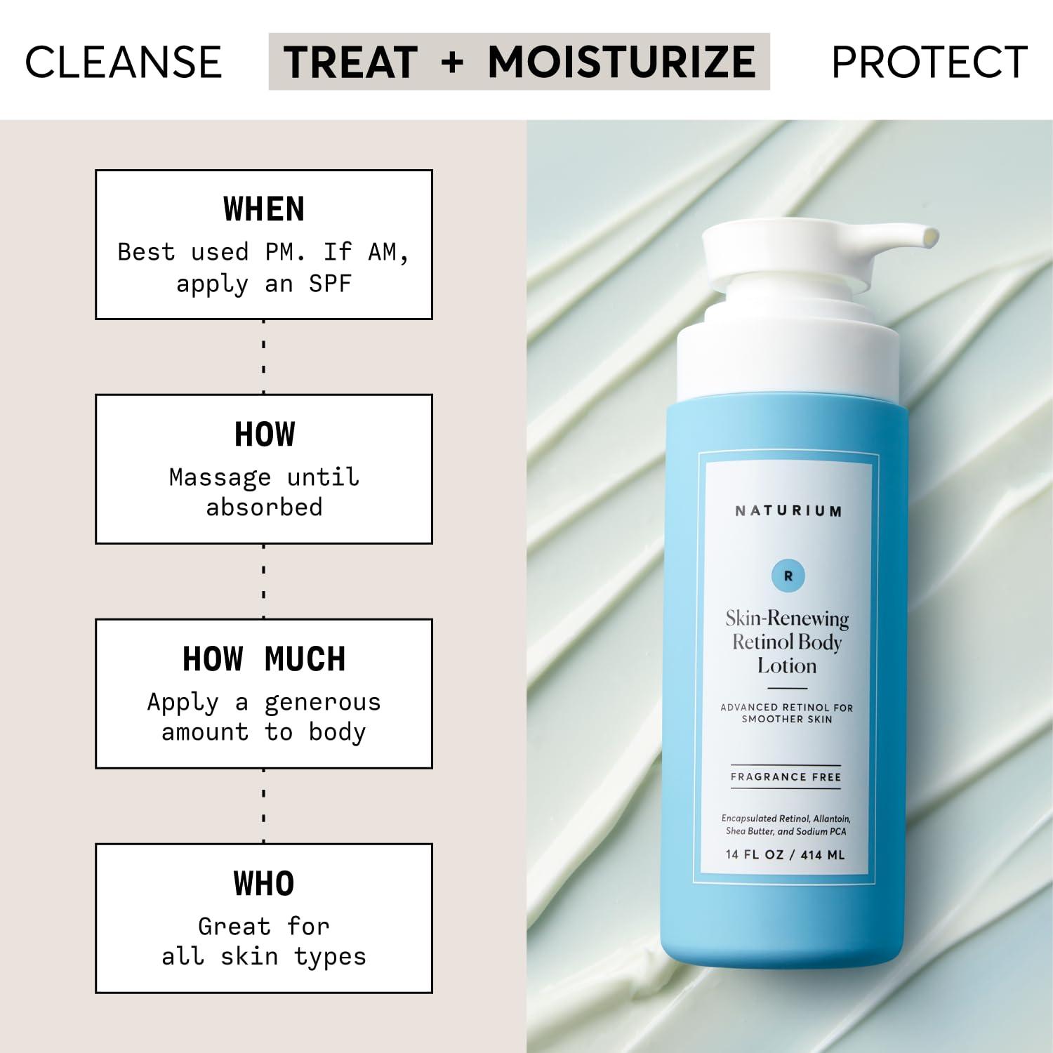 Naturium Naturium Skin-Renewing Retinol Body Lotion Jumbo, Advanced Firming Anti-Aging Skin Care, with Encapsulated Retinol & Shea Butter, 14 oz