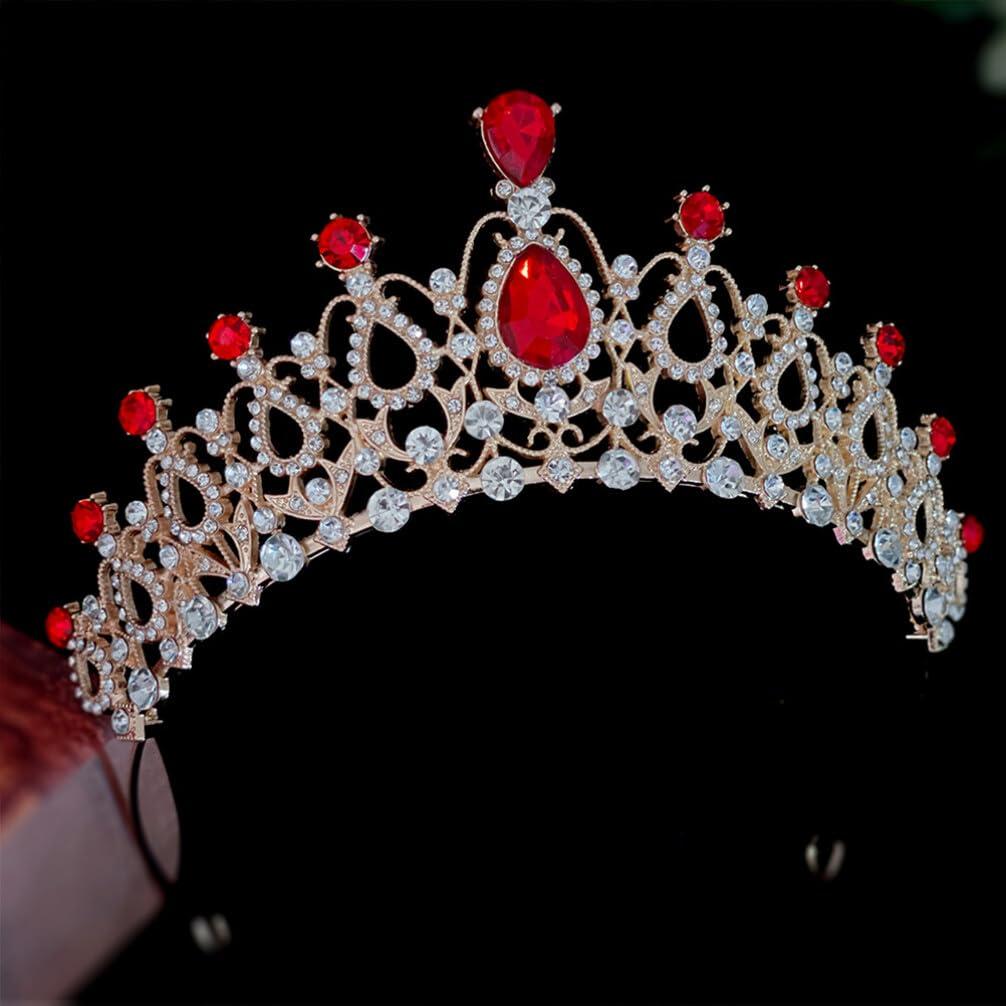 Beaupretty Beaupretty Children\'s Tiara Homecoming Tiara for Women Pageant Crown Girls Birthday Crown Costume Tiara Bridal Tiara The Crown Girls Tiara Rhinestone Bride Red Princess Headband