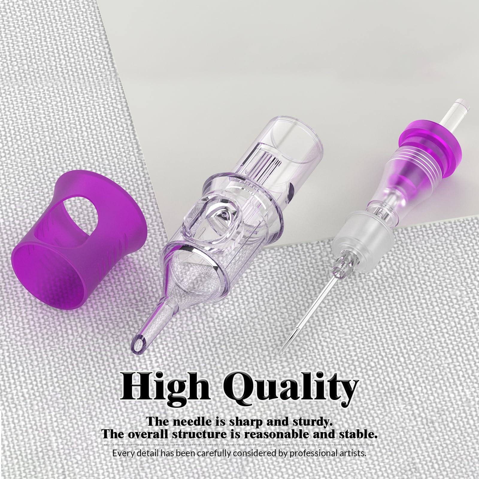 Wormhole Tattoo Wormhole Tattoo Cartridge Needles, 50pcs Mixed Sizes Disposable Tattoo Needles 1203RL 1205RL 1207RL 1209RL 1211RL Round Liner for Tattoo Pen Cartridge Machine Permanent Makeup