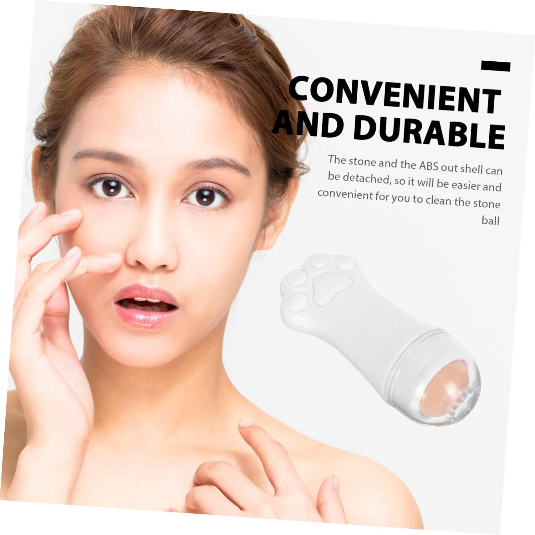 Ipetboom Ipetboom 1pc Volcanic Stone Oil-absorbing Ball Face Roller Oily Oil Blotters Castor Oil Organic Coconut Oil Face Oil Remover Roller Oil Removing Face Wipes Oil Absorbing White Volcanic Rock
