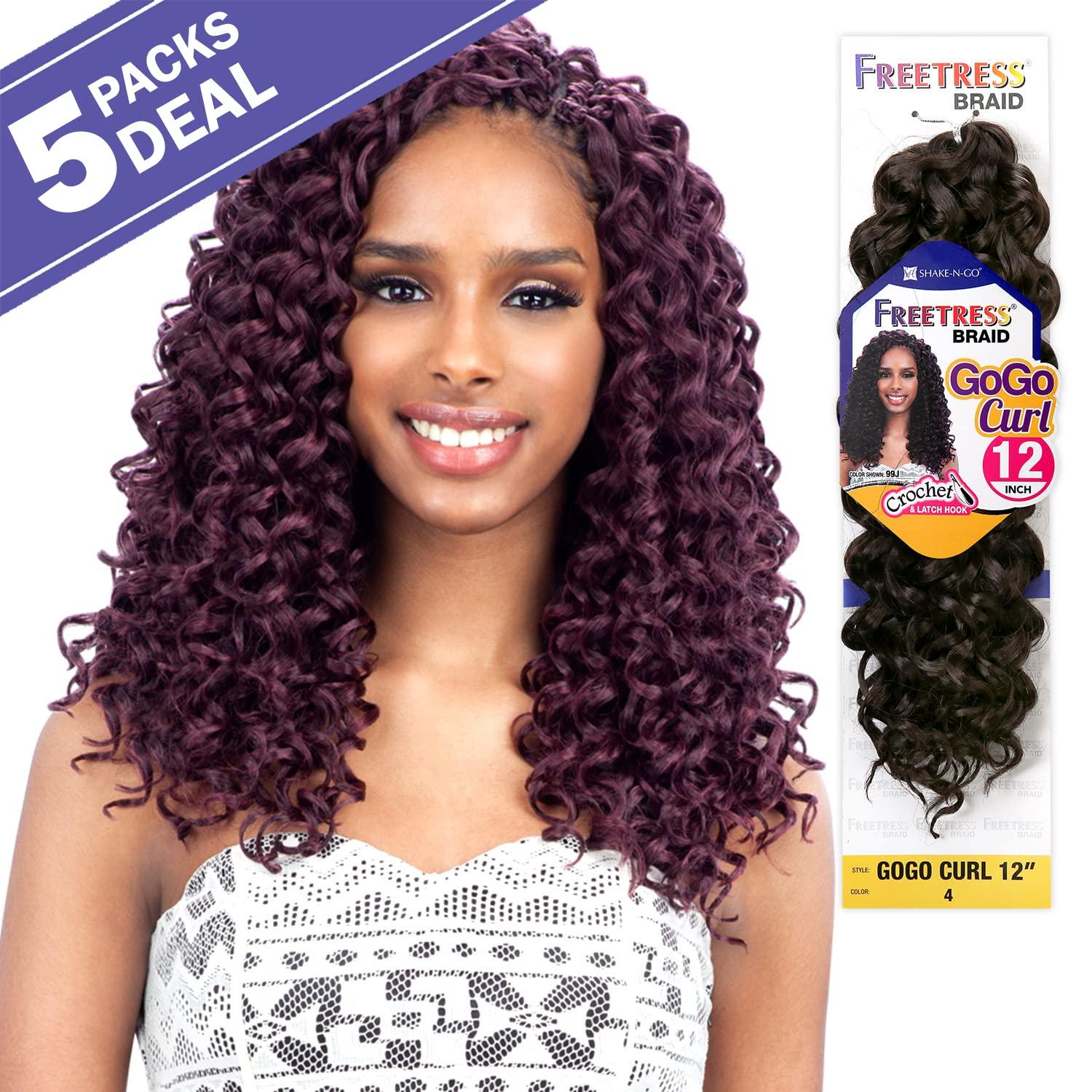 FreeTress Braids FreeTress Synthetic Hair Crochet Braids GoGo Curl 12\" (5-pack, 4)