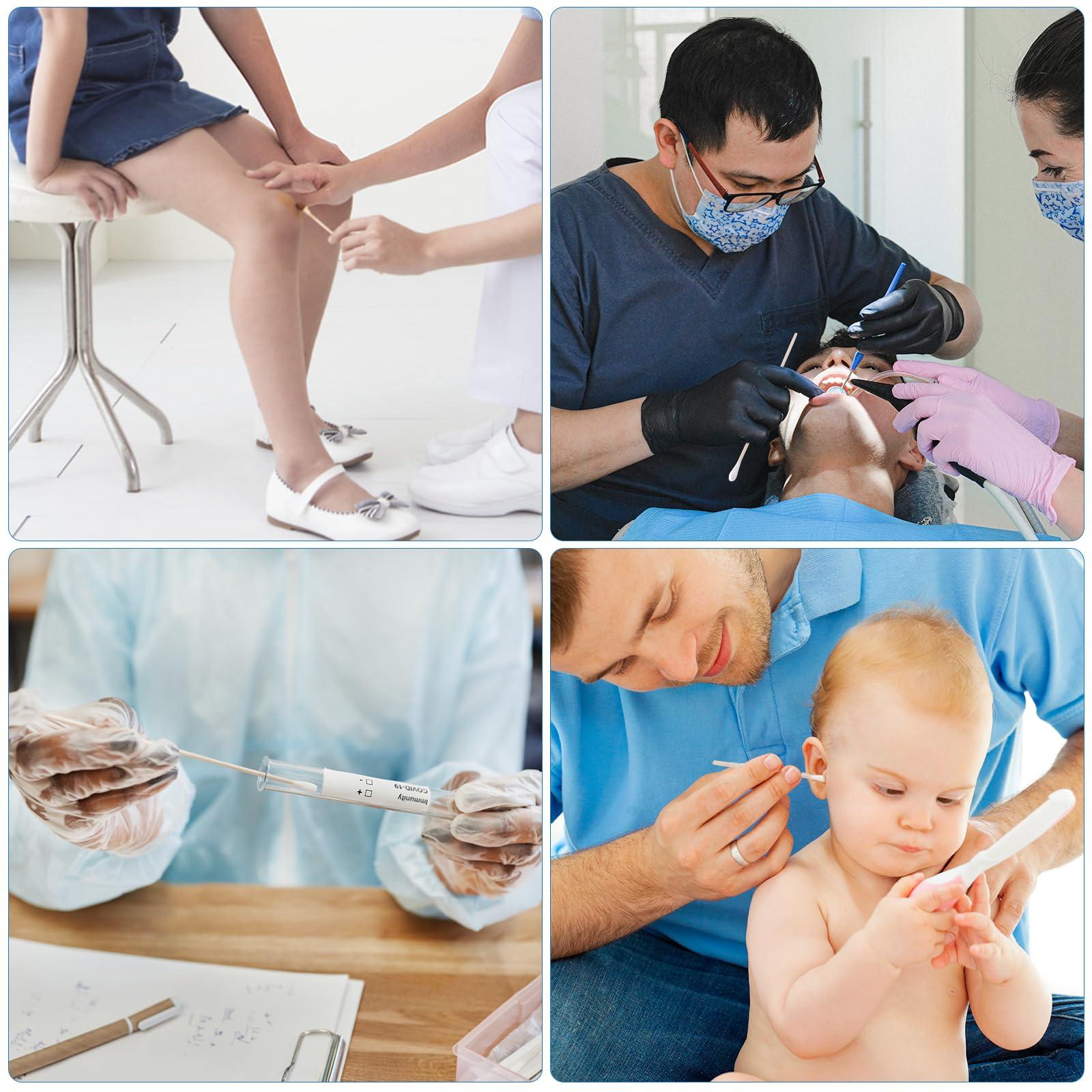 JMU JMU 6 Inch Sterile Cotton Tipped Applicators, 200 Count Long Cotton Swabs, Wood Shaft Medical Swabs