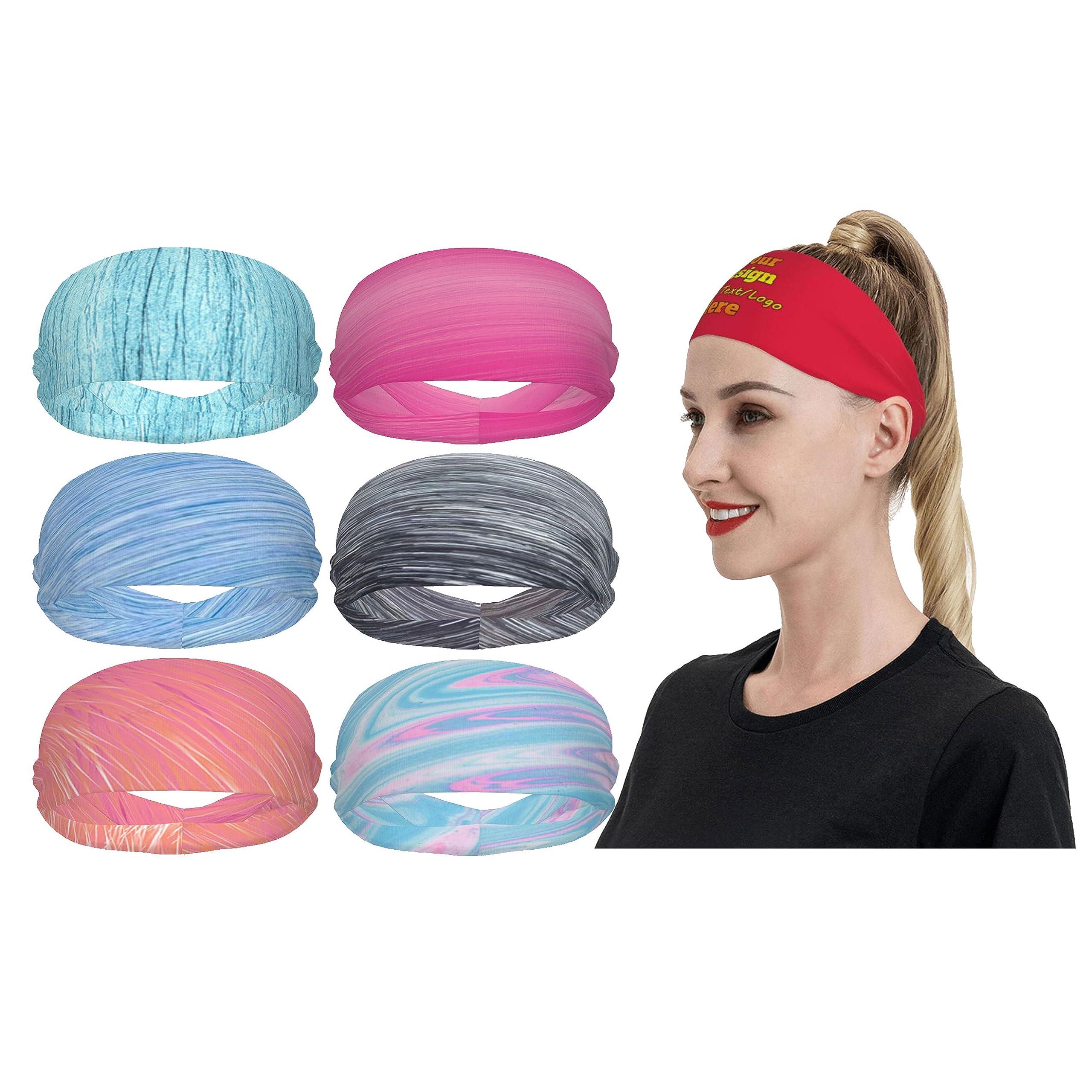 YOPRUIE YOPRUIE Custom Sport Headband Personalized Your Image Logo Sweatband for Men Women, Design Headscarves(Hairband) for Gym, Running, Cycling, Yoga, Basketball, Football, Moisture Wicking, Crimson