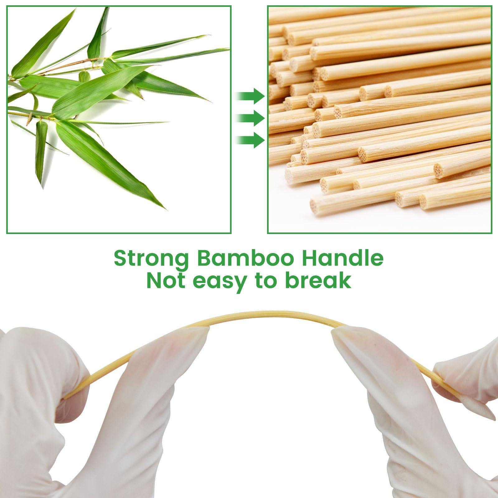 Bcowos 1000 Precision Long Cotton Swab - Pointed Cotton swabs 6 Inch- Biodegradable Bamboo Cotton Swabs - Versatile Cotton Tipped Applicators for Intricate Work Gun Cleaning Makeup Nails