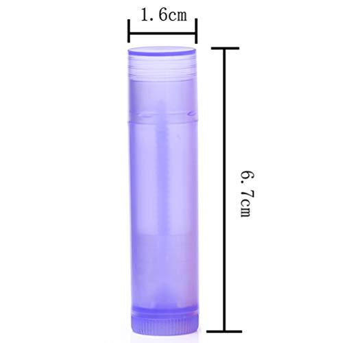 lasenersm 30 Pieces Multicolor Empty Lip Balm Container Tubes Lip Balm Empty Container Clear Tubes with Twist Bottom and Top Cap(Color Random)