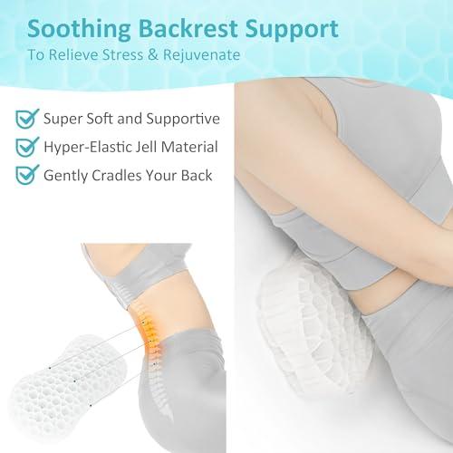 Sunlit Sunlit Bath Jello Mini Gel Bath Pillows, Lumbar Pillow for Bathtub, Back Support Pillow, Gel Pillow with Non-Slip Suction Cups for Lumbar, Back Rest Support, Transparent White