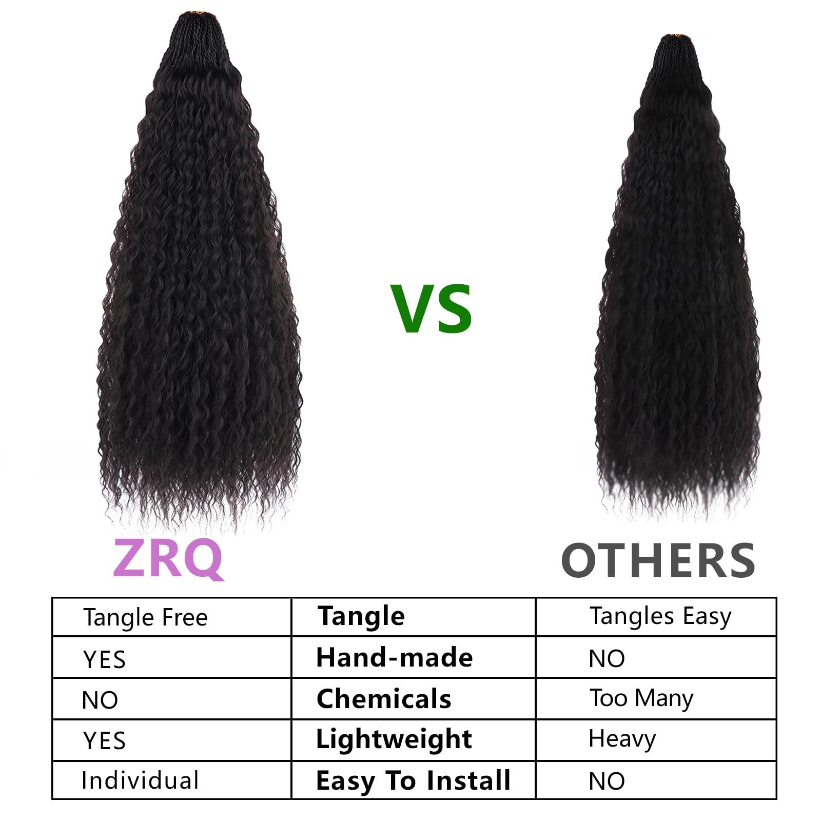 ZRQ ZRQ Pre looped Micro Brazilian Braids Curly Crochet Hair 30 inch Water Wave Crochet Hair Afro Kinky Curly Crochet Hair Extensions Deep Wave Synthetic Crochet Hair For Women