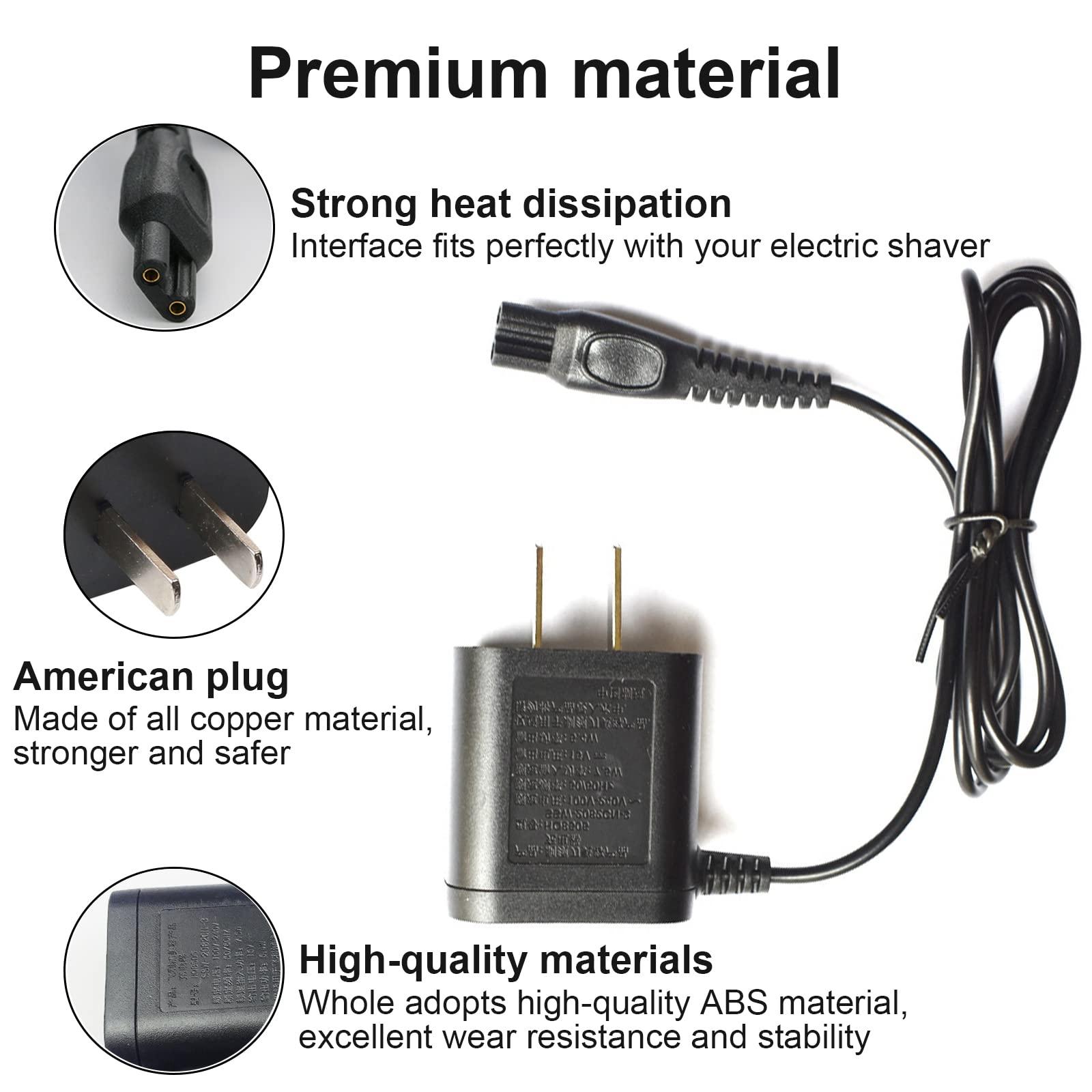 LinMei LinMei HQ8505 Charger Compatible with Philips Norelco HQ8505 7000 5000 3000 Series 3500 MG3750 MG5750 MG7750 S1560 Electric Shaver Multigroom Beard Trimmer Adapter Power Charging Cord