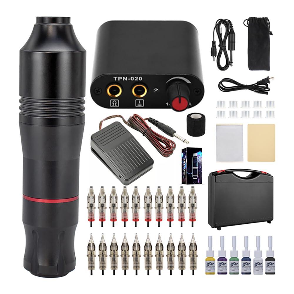 TTOOGO Tattoo Kit - Tattoo Pen Kit Complete Tattoo Kit All-In-One Motor Pen Set for Beginners And Pros Quiet, Stable, And Versatile for Liner And Shader